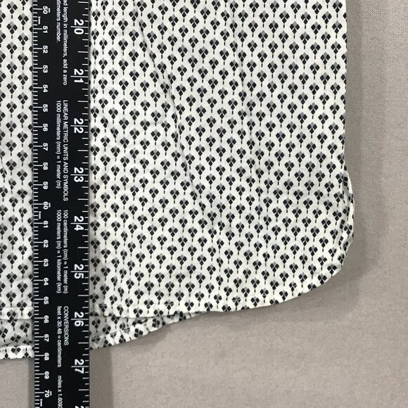 Ann Taylor LOFT Shirt Women's Size Large White L/S Diamond Pattern The Softened - Picture 10 of 11